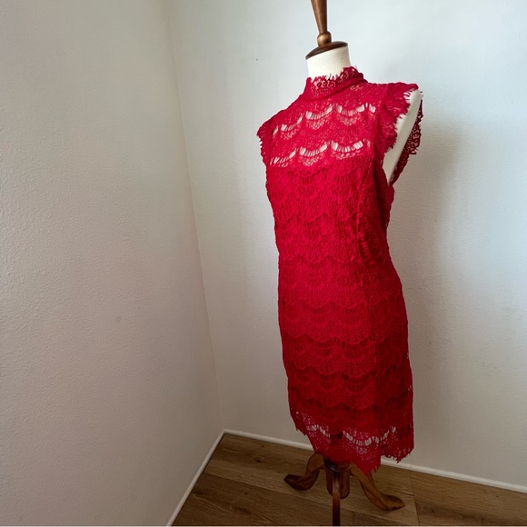 NWT Free People Red Lace Dress - Picture 9 of 13